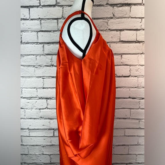 The Drop Orange Side Cowl Dress Boho Caftan Kaftan Style Dress Size Medium NEW - Picture 4 of 16